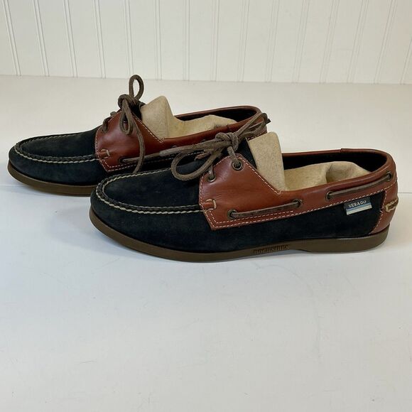 SEBAGO Portland Men's Navy/ Leather  Docksides Casual Boat Shoes Loafers Sz 8.5? - Picture 3 of 10
